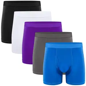 Nhà Máy Trực Tiếp Của Nam Giới Stretch Boxer Ngắn Gọn Bông Màu Đen Giá Rẻ Đồ Lót Cho Nam Đồ Lót