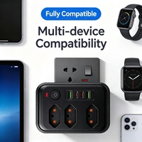 Regleta de Enchufes en Línea Estándar Brasileña SUZHERM con 3 Tomas de CA, 2 Puertos USB, 2 Puertos Tipo-C, Interruptor Principal y Protección contra Sobrecarga