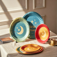 Assiettes en papier haut de gamme jetables, design élégant, rondes, pour la maison, les fêtes, les hôtels et les restaurants, livraison gratuite 15