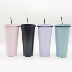 Gobelet isotherme en acier inoxydable Yongkang 750 ml à double paroi avec paille pour les voyages – Toutes les couleurs disponibles - Product Image 4