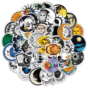 Pegatinas de grafiti de estilo gótico para pared, pegatinas de estilo Medieval, Luna y sol, para álbum de recortes de <span class=keywords><strong>coche</strong></span>, etiquetas impermeables, 60 uds. - Product Image 1