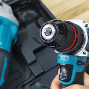 Commercio all'ingrosso 21V Cordless Set di utensili elettrici <span class=keywords><strong>4</strong></span> macchine trapano martello smerigliatrice angolare chiave con batterie Brushless Kit di attrezzi - Product Image 4