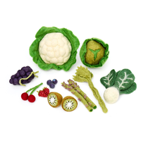 Ensemble de légumes et fruits en feutre faits main, personnalisés en gros, en forme de brocoli doux, pour jeu d'imitation