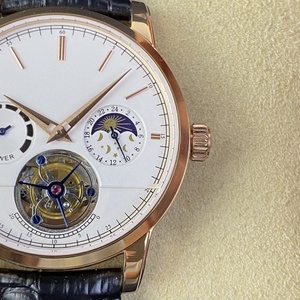 Reloj Mecánico Automático <span class=keywords><strong>de</strong></span> Lujo para <span class=keywords><strong>Hombre</strong></span>, con Calendario Perpetuo, Fase Lunar, Tourbillon, <span class=keywords><strong>Oro</strong></span> Rosa, 42 mm, Espejo <span class=keywords><strong>de</strong></span> Zafiro, Estilo Ejecutivo - Product Image 4