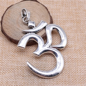 10pcs/bag 75x56mm Antique Silver Plated Antique Bronze Plated Zinc Alloy Large <strong>Om</strong> Yoga Symbol Charms <strong>Pendants</strong> ABD-C12665 - Product Image 1