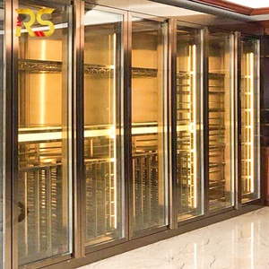 Meuble Bar à Vin Moderne en Acier Inoxydable Or Rose de Foshan, Réfrigérateur de Luxe avec Vitrine pour la Maison, Modèle RS2013, Meuble Bar à Vin pour Salon - Product Image 6