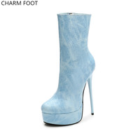 Bottes d'hiver à plateforme pour femmes, 2020, grand code, bouteille cylindre central, fourrure d'hiver