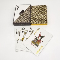 JP091 kartu Poker lapis emas mewah dek hitam inti emas cetak kustom penggunaan Keluarga 54 kartu kotak kustom sudut bulat