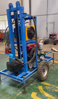 Petite plateforme de forage de puits d'eau sur roues avec moteur et pompe, compatibilité excavatrice 22H, couple de 2000 Nm
