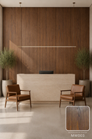 Panneau mural WPC imitation bois brun, classe E0, ignifuge B1, certifié CE, revêtement mural plat pour intérieur, idéal pour les réceptions d'hôtels