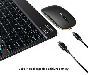 Đa phương tiện máy tính thiết bị ngoại vi 78 phím tiêu chuẩn Ergonomic <span class=keywords><strong>Mini</strong></span> Slim RGB đèn nền không dây bluetooth Bàn phím chuột combo - Product Image 2