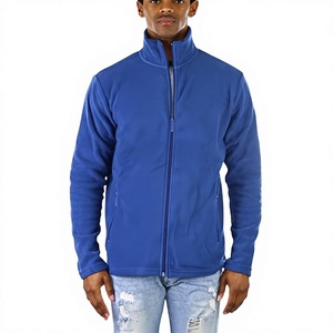 OEM Service Custom Logo Brand 100% Polyester <b>Men's</b> Full Zip up <b>Long</b> Sleeve High Collar Waterproof Winter Polar Fleece <b>Jacket</b> - Product Image 3