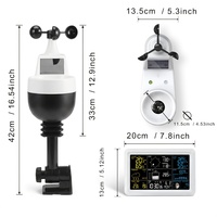 Station météo intelligente WiFi Tuya 5107 pour intérieur/extérieur, sans fil, avec capteur de température, d'humidité, de pluie, de vitesse et de direction du vent