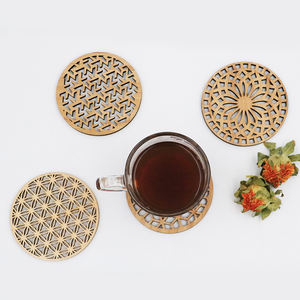 Posavasos de Bambú en Blanco Cortados con Láser OEM/ODM para Decoración de Mesa - Product Image 3