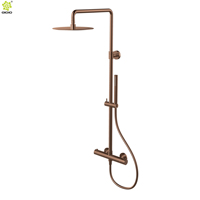 Ensemble de douche thermostatique 316L pour salle de bain, avec mitigeur et robinets de bain, effet pluie