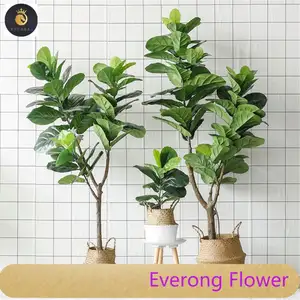 가짜 ficus Lyrata 식물 120cm 홈 오피스 장식용 냄비에 인공 피들 잎 무화과 나무