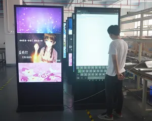 Diskon besar-besaran pabrik papan reklame Digital berdiri di dalam ruangan layar sentuh 32 inci papan reklame Digital kios Lcd