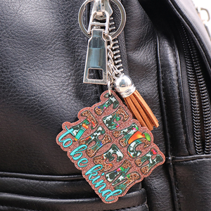 Custom insegna loro ad essere un tipo di tendenza per il giorno dell'insegnante regalo Glitter acrilico portachiavi Design gratuito campione di fabbrica diretto - Product Image 3