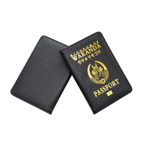 Porta pasaportes de PU con textura cruzada, porta billetes de avión con estampado dorado, porta documentos antirrobo RFID, funda para tarjetas - Product Image 4