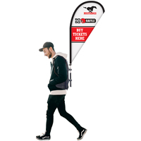 Drapeau de sac à dos de publicité de goutte de plume d'impression personnalisée