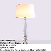 Modern Kristal Masa Lambası Ev Dekorasyonu Lüks Çalışma Odası Villa Otel Yatak Odası Başucu LED Masa Lambası
