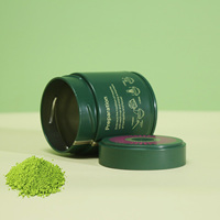 Boîte Métallique Ronde Vide Personnalisée pour Emballage de Thé Matcha avec Couvercle Hermétique Scellé, 20g 30g 50g