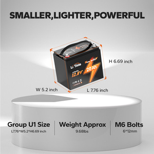 LiTime IP67 Schutz <span class=keywords><strong>12V</strong></span> <span class=keywords><strong>20Ah</strong></span> 800 CCA Marine Start Lithium batterie <span class=keywords><strong>LiFePO4</strong></span> <span class=keywords><strong>Cell</strong></span> US/EU/CA/AU Lithium-Ionen-Batterie pack - Product Image 2