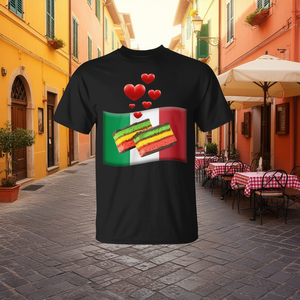 เสื้อยืดลายธงชาติอิตาลีรุ่นเรนโบว์คุกกี้สำหรับเด็กผู้ใหญ่ดีไซน์แบบยูนิเซ็กส์ - Product Image 3
