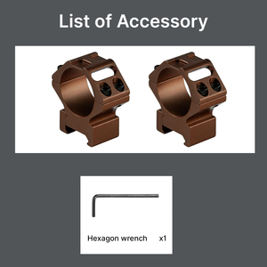 Anillas de Montaje para Visor BANGBANG, 30 mm, para Riel de 20 mm, Altura Central de 1 pulgada (Marrón) - Product Image 4