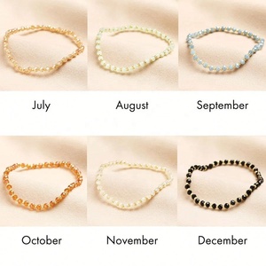 Bracelets en cristal de quartz facetté en verre rond, élastiques, perles, bijoux personnalisés avec pierre de naissance pour femmes et hommes, vente en gros - Product Image 5