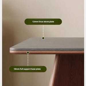 ठोस लकड़ी पर्यावरण के अनुकूल हस्तनिर्मित 6-सीटर आयताकार डाइनिंग टेबल आधुनिक संगमरमर शीर्ष डाइनिंग सेट - Product Image 6