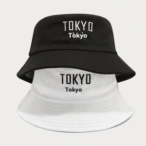 Summer Custom Embroidered Logo Fashion Black White Bucket <b>Hat</b> Fisherman <b>Hat</b> <b>for</b> Women Men Sunshade Wide Brim Bucket <b>Hat</b> - Product Image 1