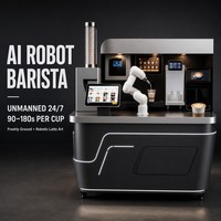Kios Kopi Robot Barista Lengan Robot AI Mesin Kopi Komersial Latte Art