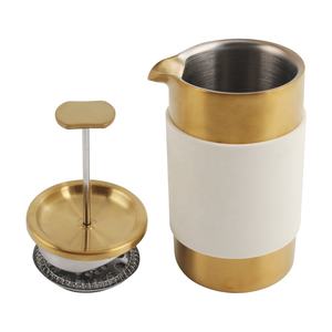 Cafetière à piston en acier inoxydable à double paroi, capacité de 350 ml, poignée en silicone résistante à la chaleur, portable pour les voyages - Product Image 4