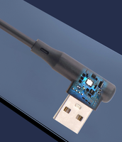 USB Tipe-C Double Bend 90 °   Kabel Sudut Siku Pria ke Pria untuk Pengisian Daya dan Transfer Data Ponsel & Tablet