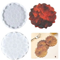 Sous-verre rond en silicone pour bricolage Mandala plateau à fleurs moule en résine époxy cristal plateau en résine UV moule de coulée pour artisanat décoration de la maison