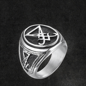 Cổ Điển <span class=keywords><strong>Lucifer</strong></span> Satan signet Nhẫn Cho Nam Giới Gothic Phong Cách Amulet Phù Thủy Wicca Vật Liệu Hợp Kim Cho Tiệc Cưới-Bán Buôn - Product Image 3