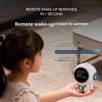 Robot Teman Berbicara DeepSeek AI, Hadiah Interaksi Suara, Jam Alarm Edukatif dengan Layar Sentuh