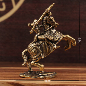 Figurine de chevalière européenne en laiton, miniature artisanale, statue décorative, jouet - Product Image 4