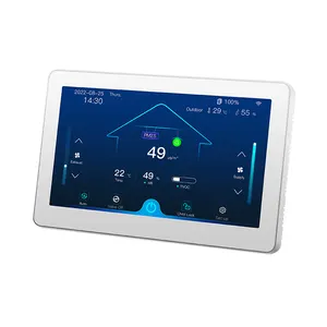 Layar Warna Terpasang Di Dinding VOC PM2.5 Pengontrol Sistem Ventilasi Udara Segar WIFI Kelembapan Suhu