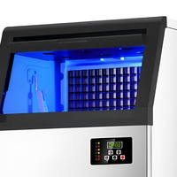 Machine à glaçons compacte commerciale 100 kg, double alimentation en eau : robinet direct et option eau en bouteille