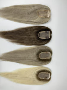 Topper pour femmes en cheveux vierges, closure en dentelle 3x5, base fine, mono, couleur blond cendré, provenance d'un seul donneur, tendance 2024, en stock - Product Image 5