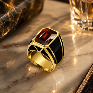 Anello con Pietra Scintillante Bicolore, Gioiello Elegante da Donna per Uso Quotidiano - Product Image 6