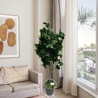 Arbre artificiel en buis d'intérieur avec gazon synthétique rigide, plante décorative, plantes artificielles, feuilles vertes pour la maison et le bureau