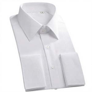 Chemise habillée pour homme à poignets mousquetaires, manches longues, col rabattu, tissée, pour tenue de soirée ou d'affaires formelle - Product Image 4