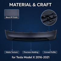 REDFIRE Spoiler Bibir Bumper Depan Bawah Warna Hitam 1050421-00-D Tesla Model X 2016-2021 Kit Set Aksesori Pengganti