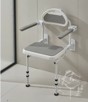 Siège de douche mural pliable en acier inoxydable moderne, antidérapant, gain de place, pour seniors et hôtels – Nouveauté 2026, Vente Flash