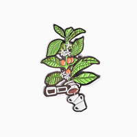 Conception gratuite Latte Art Logo Café Fleurs Épingles En Émail Doux Émail En Alliage De Zinc Fer Métal Artisanat Pins Charme Pins à Vendre