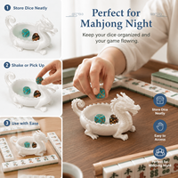 Plateau à dés de mahjong imprimé en 3D avec motif animal dragon – Cadeau d'anniversaire moderne et accessoire de décoration pour soirées jeux