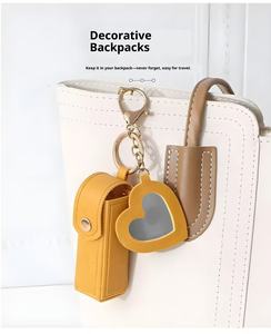 Portable bricolage porte-clés bouche rouge enveloppe amour miroir rouge à lèvres manchon de protection belle Simple porte-clés - Product Image 3